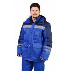 Костюм мужской зимний "Сибиряк" куртка, брюки васильковый с темно-синим и СОП