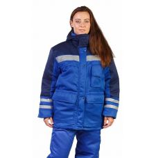 Костюм женский "Сибиряк" зимний куртка, брюки васильковый с темно-синими и СОП