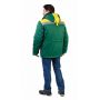 Куртка мужская "Патриот" зимняя с мех. воротником т-зелёная с желтым