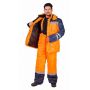 Костюм мужской сигнальный "Сибиряк-Трасса" зимний куртка, брюки оранжевый с т.синим, 100% полиэфир